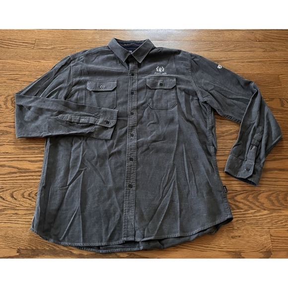 Kuhl Descendr Grey Flannel LS Shirt Mens XL Button Up Flint Oak Hunting Lodge KS - Picture 3 of 11